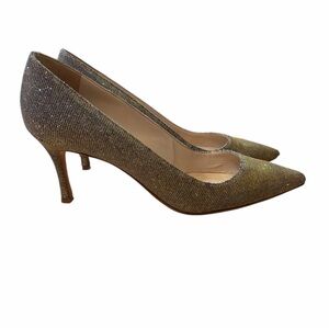 Manolo Blahnik BB 90 Gold and Silver Pumps